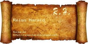 Reiss Harald névjegykártya